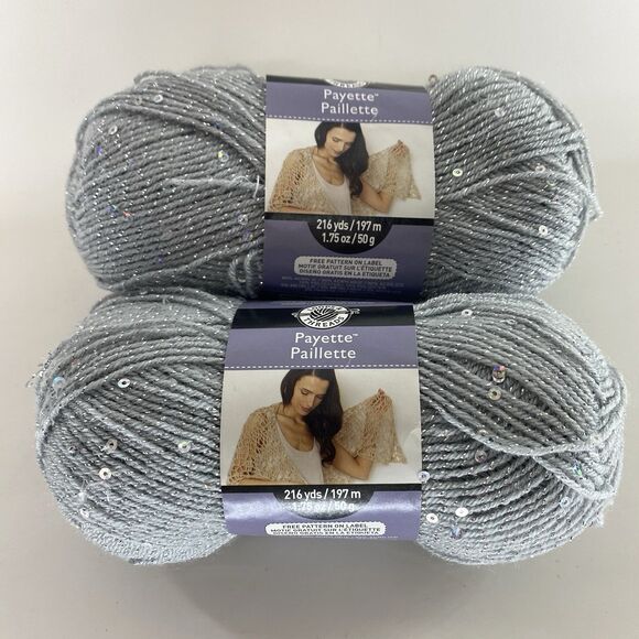 Loops & Threads Payette Paillette Sterling Silver Yarn Skein 216 yds Lot of 2 - Picture 1 of 4